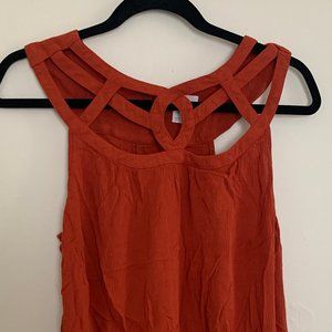 Market & Spruce Orange gauze cut out tank XL